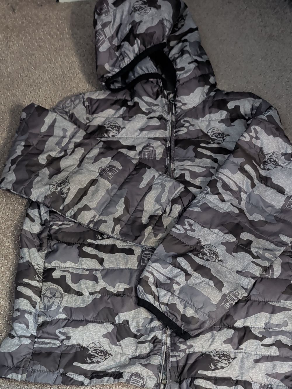 Gap Kids Star Wars C3po Yoda And R2d2  Puffer Light Jacket M